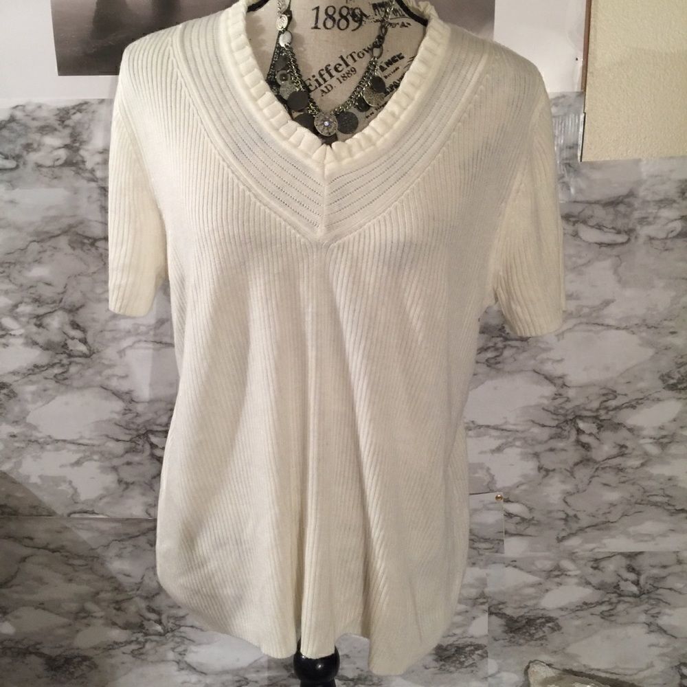 Silk Acrylic Ribbed ruffle collar lite weight top